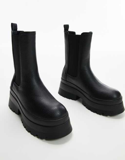 Topshop Wide Fit Lake chunky chelsea boot in black, 2 of 4