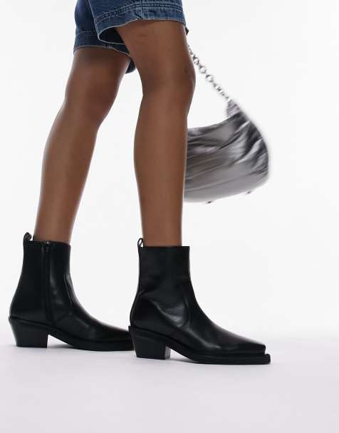 Topshop black boots outlet sale