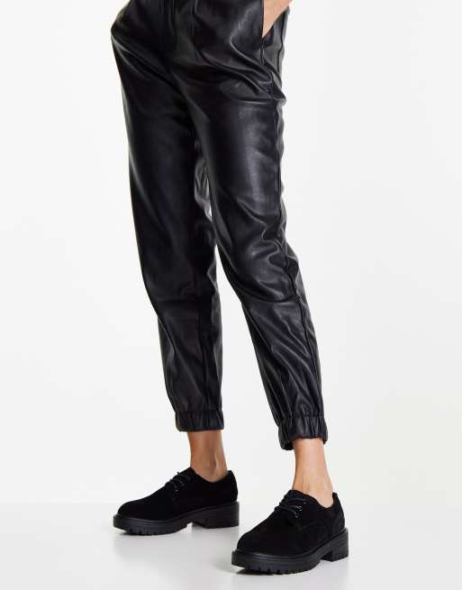 Topshop Wide Fit – Leon – Czarne zamszowe buty sznurowane, 3 z 4