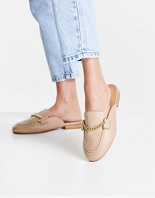 Topshop wide fit Liana loafer in camel