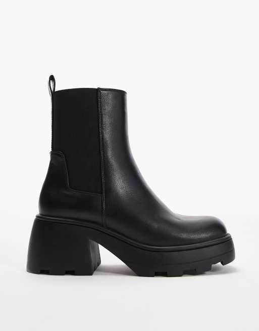 Topshop Wide Fit - Margot - Chunky Chelsea-støvler i sort, 2 af 4