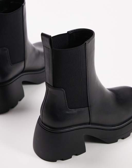 Topshop Wide Fit - Margot - Chunky Chelsea-støvler i sort, 3 af 4