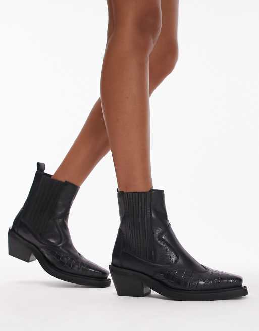 Topshop black sale cowboy boots