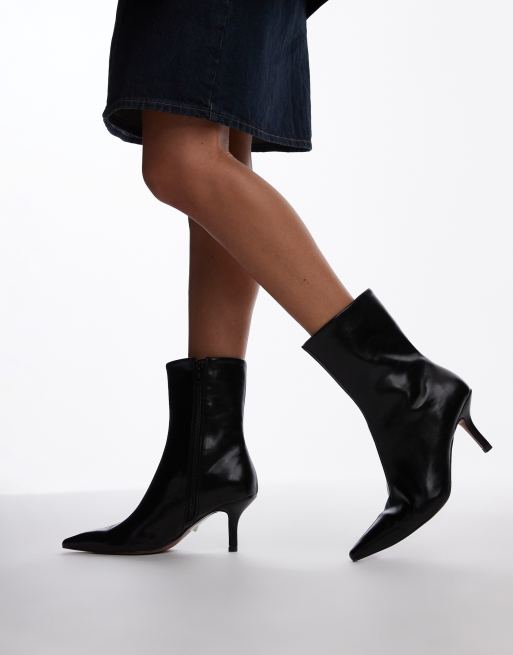 Topshop Wide Fit Natalia high heeled ankle boots in black ASOS