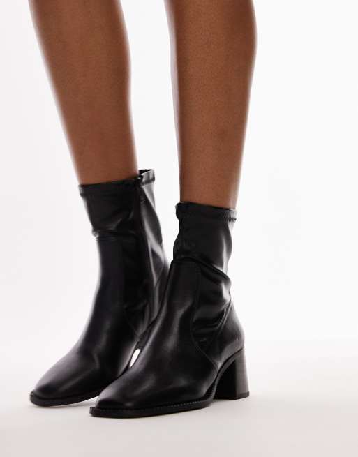 Topshop Wide Fit Nicola block heel ankle boots in black, 2 of 4