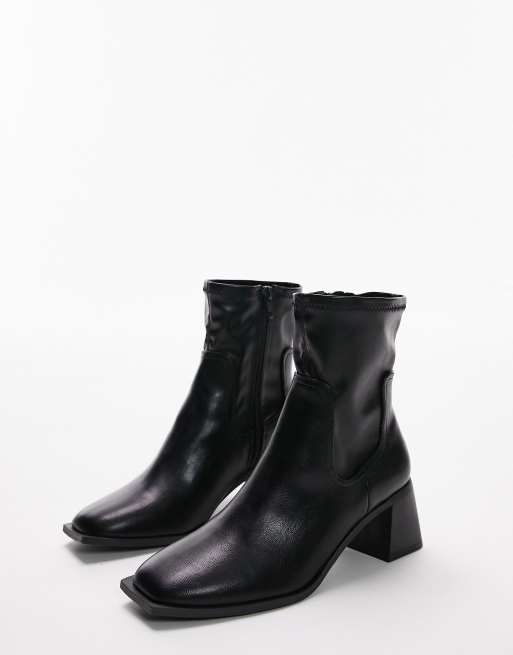 Topshop Wide Fit - Nicole - Sorte ankelstøvler med blokhæl, 2 af 4