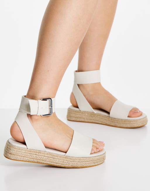 Topshop Wide Fit Paradise espadrille sandals in stone ASOS