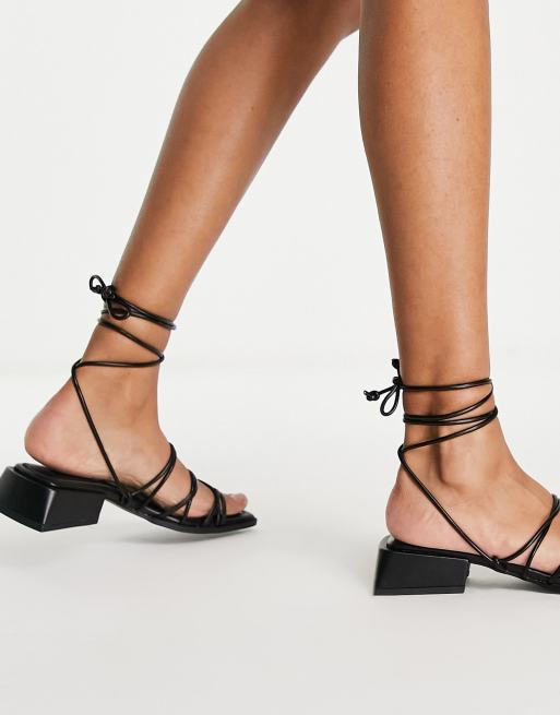 Topshop black sandals on sale flat