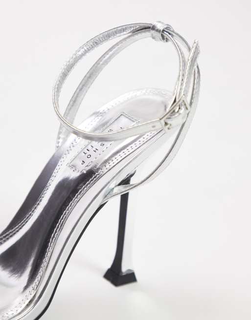 Silver hot sale heels topshop