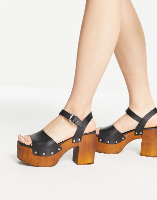 Strappy store clog heels