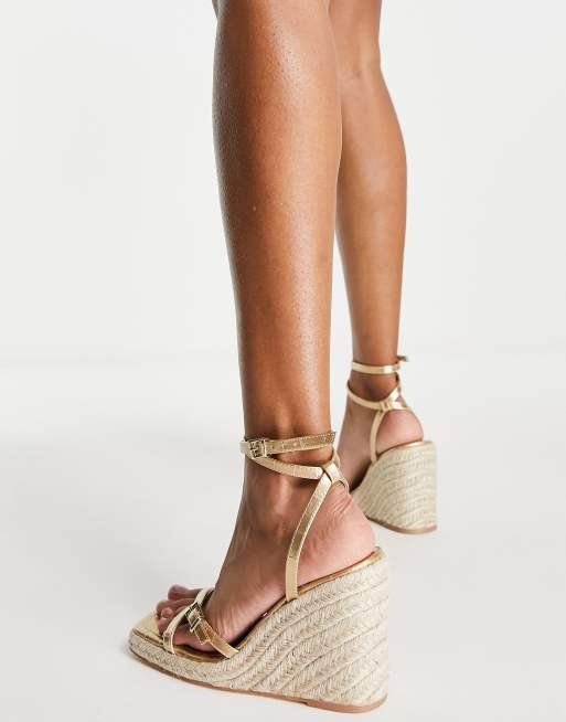 Topshop 2024 gold wedges