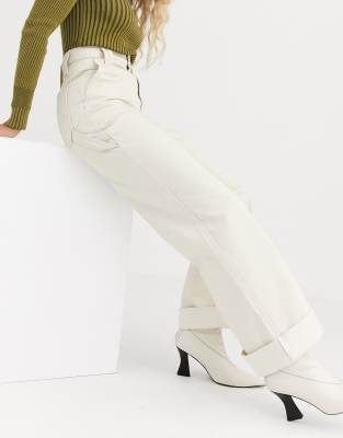 topshop cream jeans