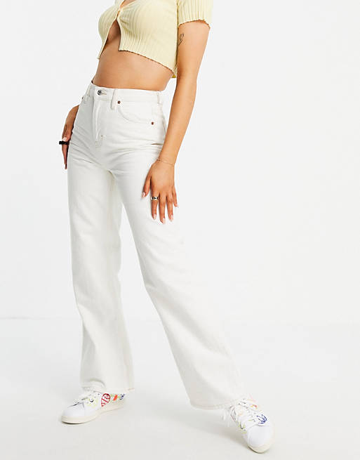  Topshop wide leg jeans in off white 