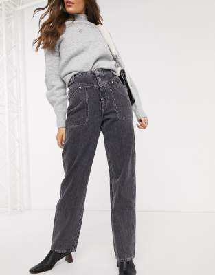 topshop black wide leg jeans