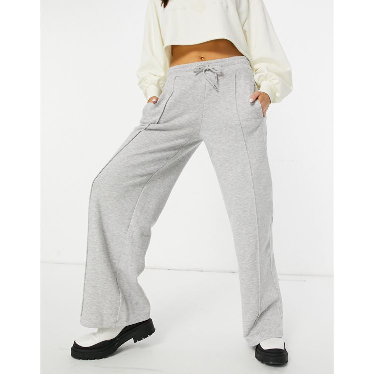 Topshop wide leg jogger with leg rip in grey
