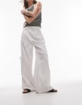 [Topshop] Topshop wide leg linen pants with pockets in white 8 WHITE