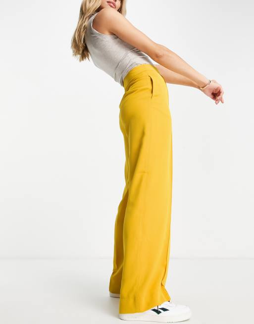 ASOS DESIGN mustard wide leg pants