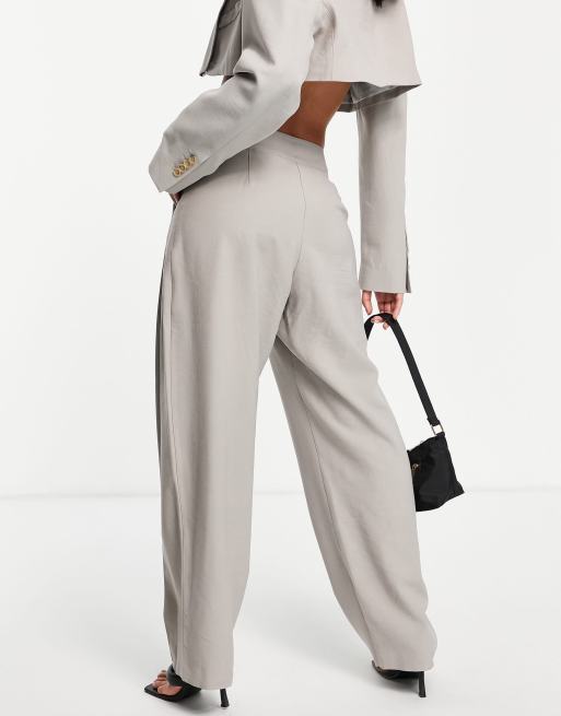 Asos design wide leg trousers with clearance pleat detail