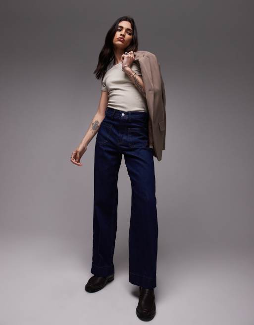 Topshop wide rib tee in stone , 2 of 4