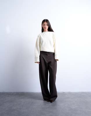 Topshop Wide Sleeve Sweatshirt In Gold
