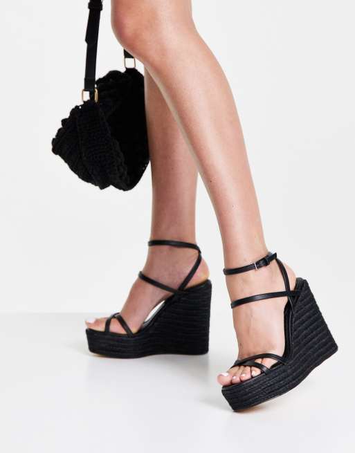 Asos black best sale wedge sandals