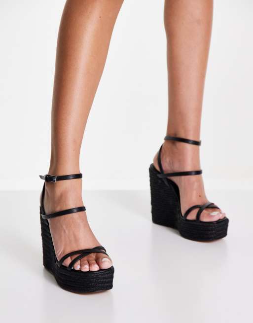 Topshop black platform discount sandals