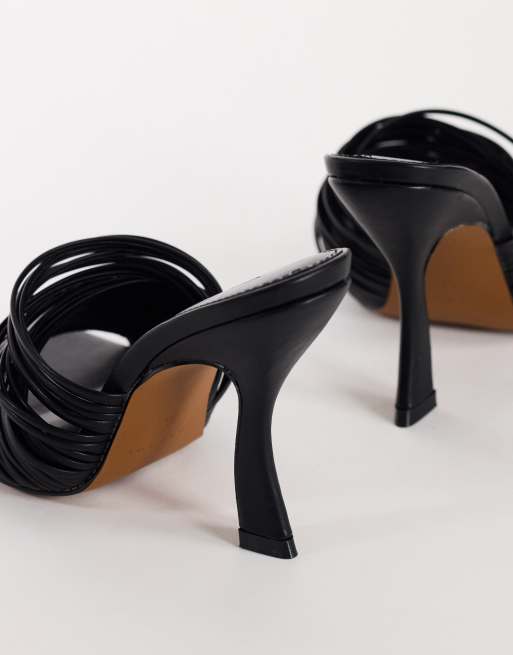 Topshop Wisteria mule de tacón con tiras en negro, 4 de 4
