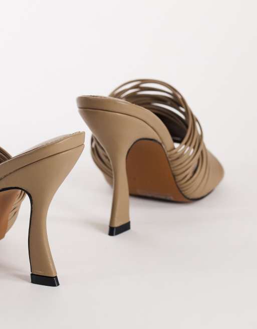 Topshop Wisteria Riemchen-Mules mit Absatz in Taupe, 4 von 4