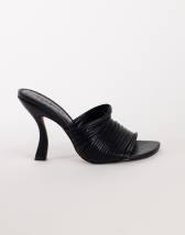 Topshop Wisteria strappy heeled mule in black