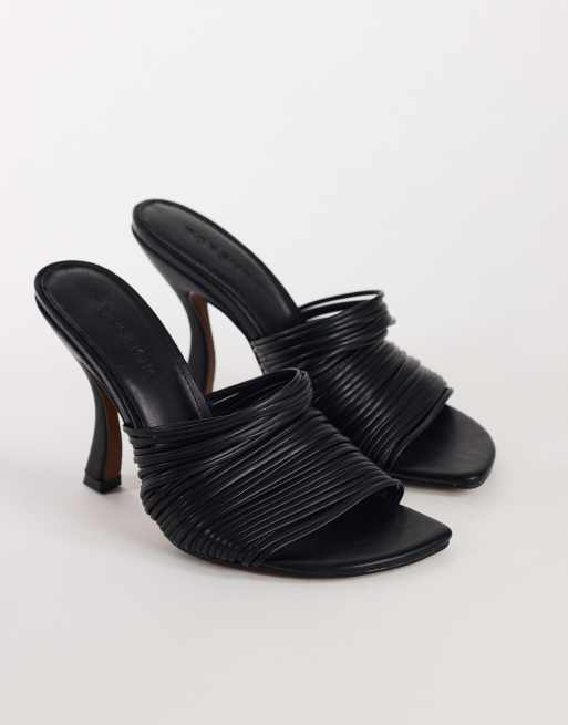 Topshop Wisteria strappy heeled mule in black, 2 of 4