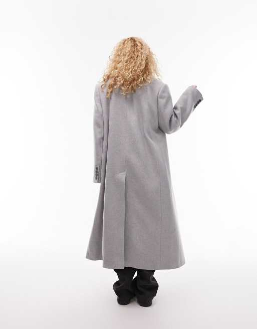 Topshop - Wollen jas met geaccentueerde schouders in grijs, 3 van 4