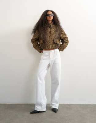 Topshop Wool Blend Jacket In Multi