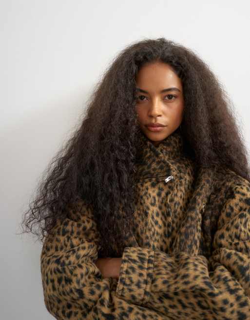 Topshop wool blend jacket in animal print | ASOS