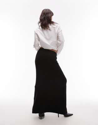 Topshop Wool Blend Knitted Maxi Skirt