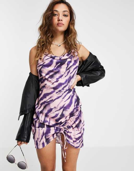 Topshop ruched clearance mini slip dress