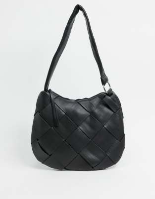 topshop black leather bag