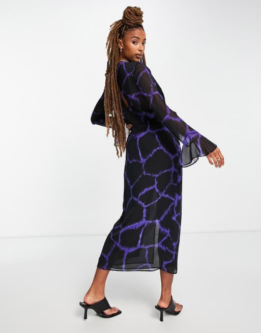 Topshop snake shop print midi dress