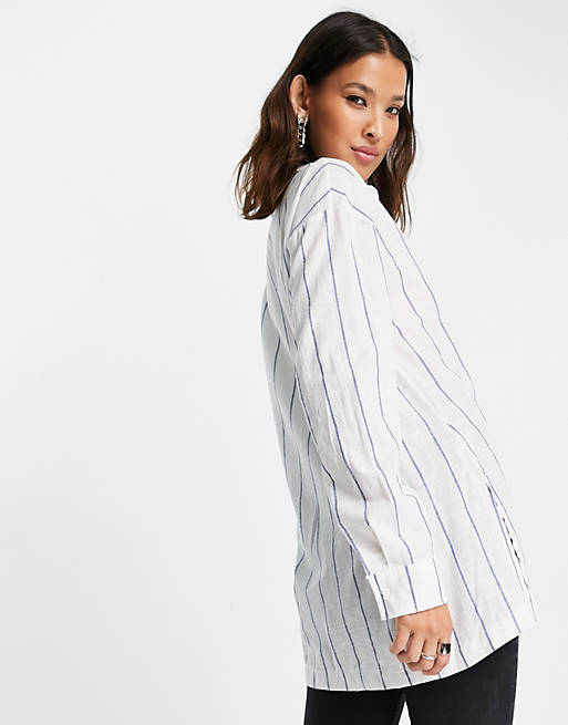 Tops Shirts & Blouses/Topshop woven stripe shirt in multi 