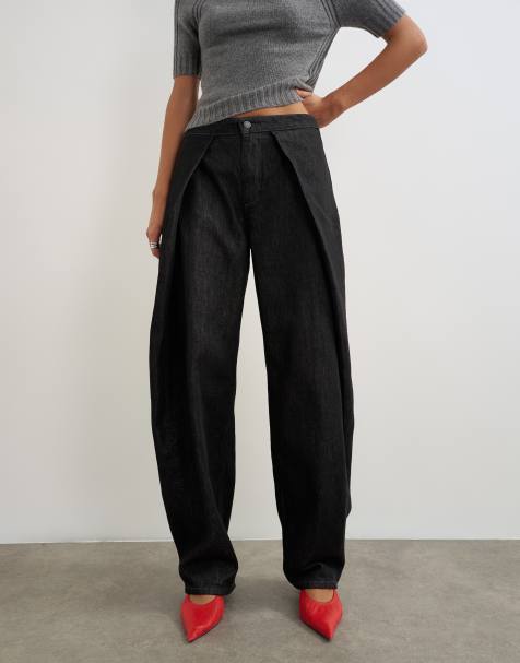Topshop Wrap Front jean washed black - view 1