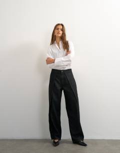Wrap Front jean washed black