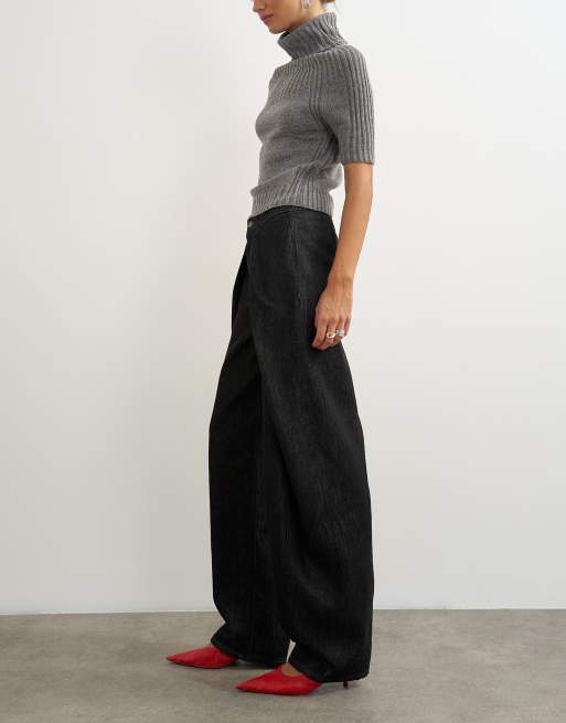 Topshop Wrap Front jeans washed black, 5 of 5