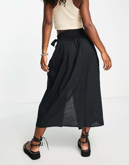 Topshop wrap midi skirt in black - part of a set, 2 of 4
