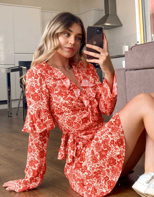 red floral dress mini