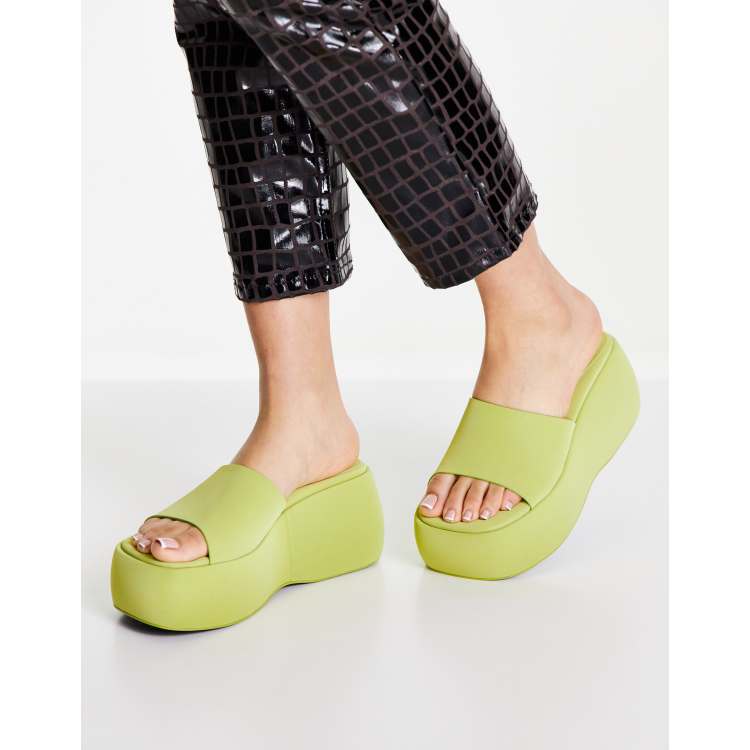 Topshop discount green mules