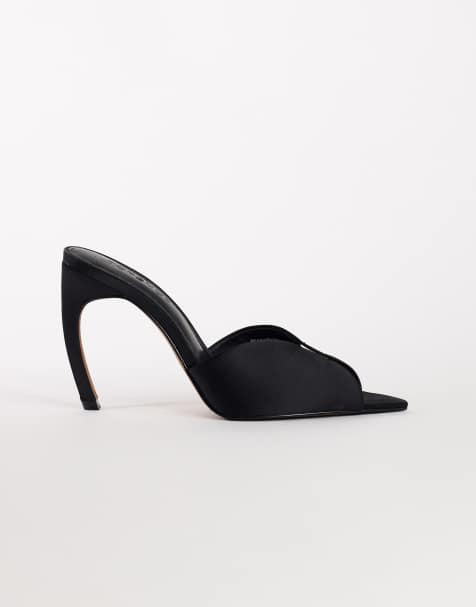 Topshop Wren peep toe high heel sandal in black - view 1