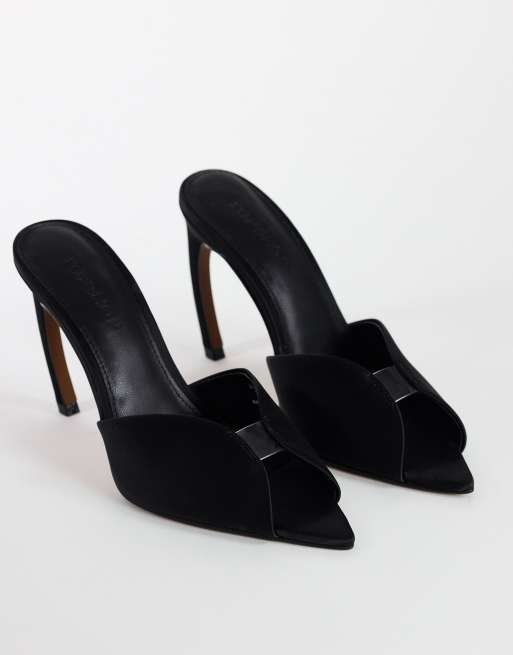 Topshop Wren peep toe high heel sandal in black, 2 of 4