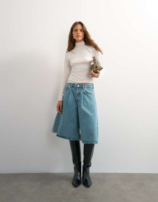 Topshop x Cara seamed long sleeve t-shirt in ecru, 3 of 4