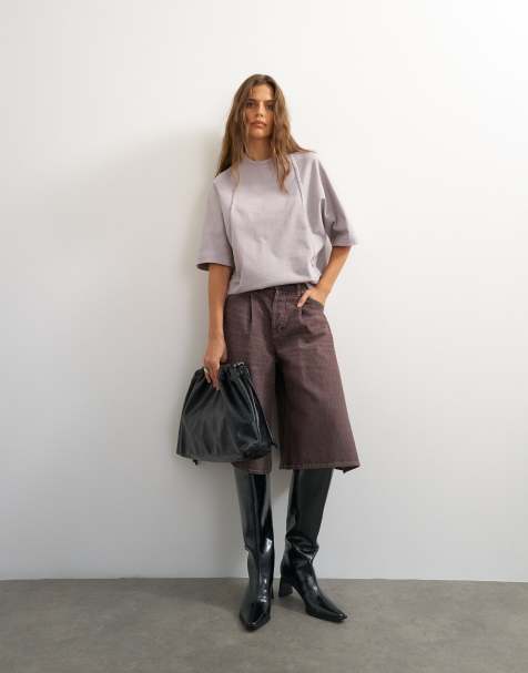 Topshop X Cara T-Shirt mit Rückenausschnitt in Grau - view 1