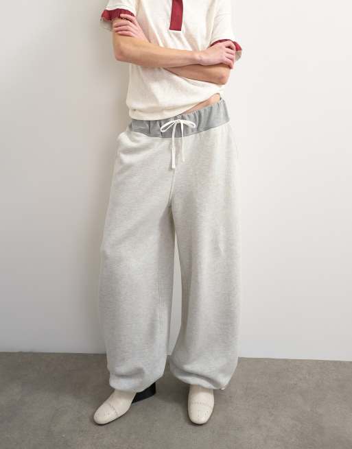 Topshop x Talia Byre joggers med dragsko vid benslut i grått, 3 av 7