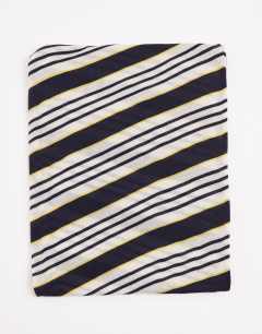 Model wearing Topshop x Talia Byre merino wool scarf in white stripe